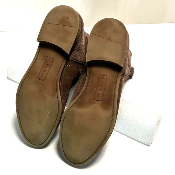 Frye & Co Bootie Size 8.5 Sarah Shortie Suede Leather Tan Pull On Ankle Boot - Picture 8 of 10